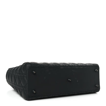 Christian Dior Ultra Matte Calfskin Cannage Large Lady Dior Black 4 of 9