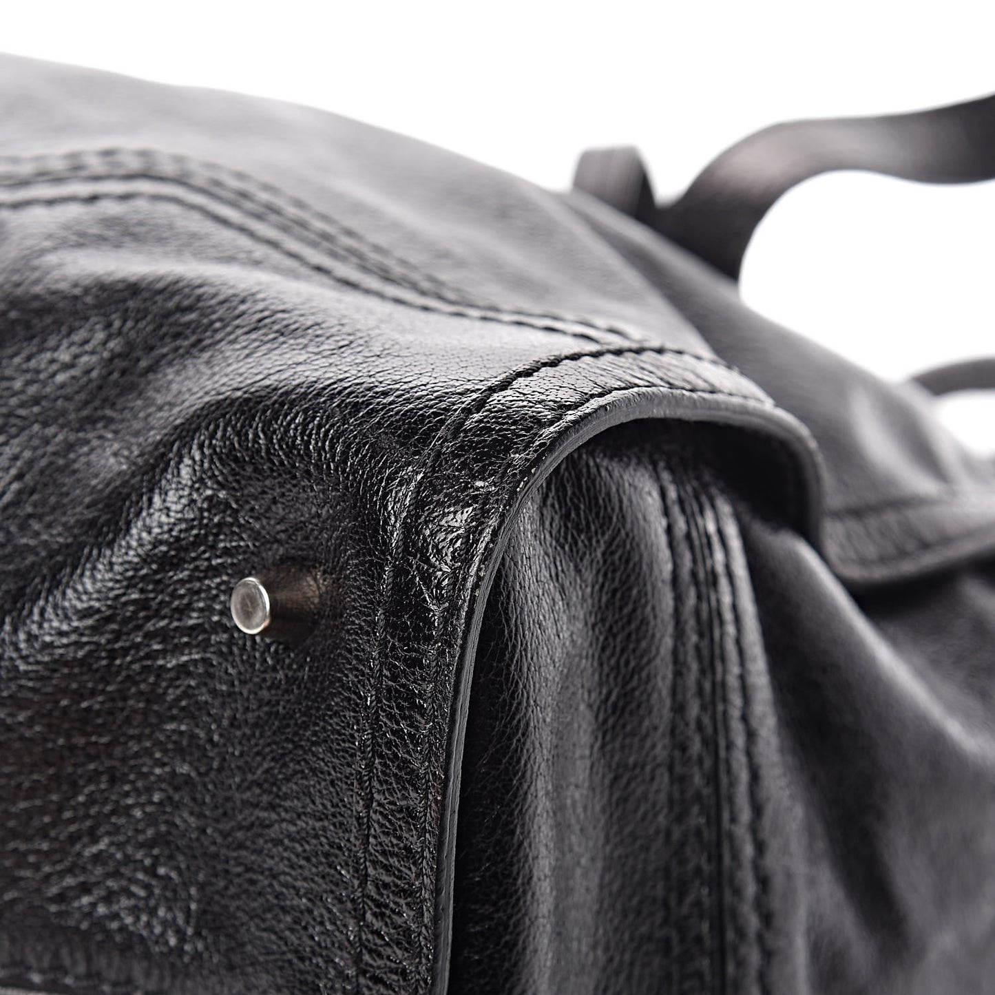 Calfskin Chain Satchel Black