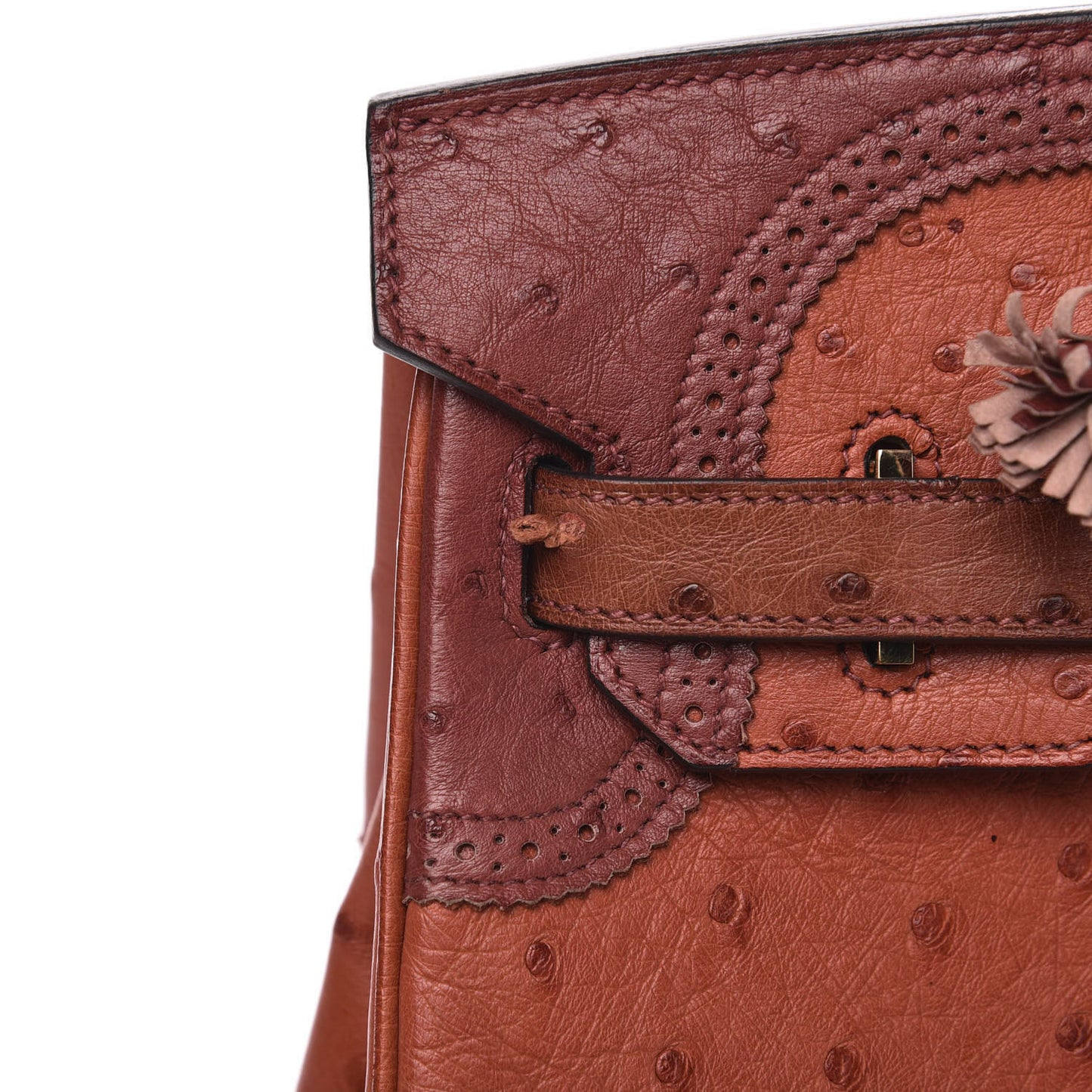 Ostrich Ghillies Birkin 30 Brique Rouge H