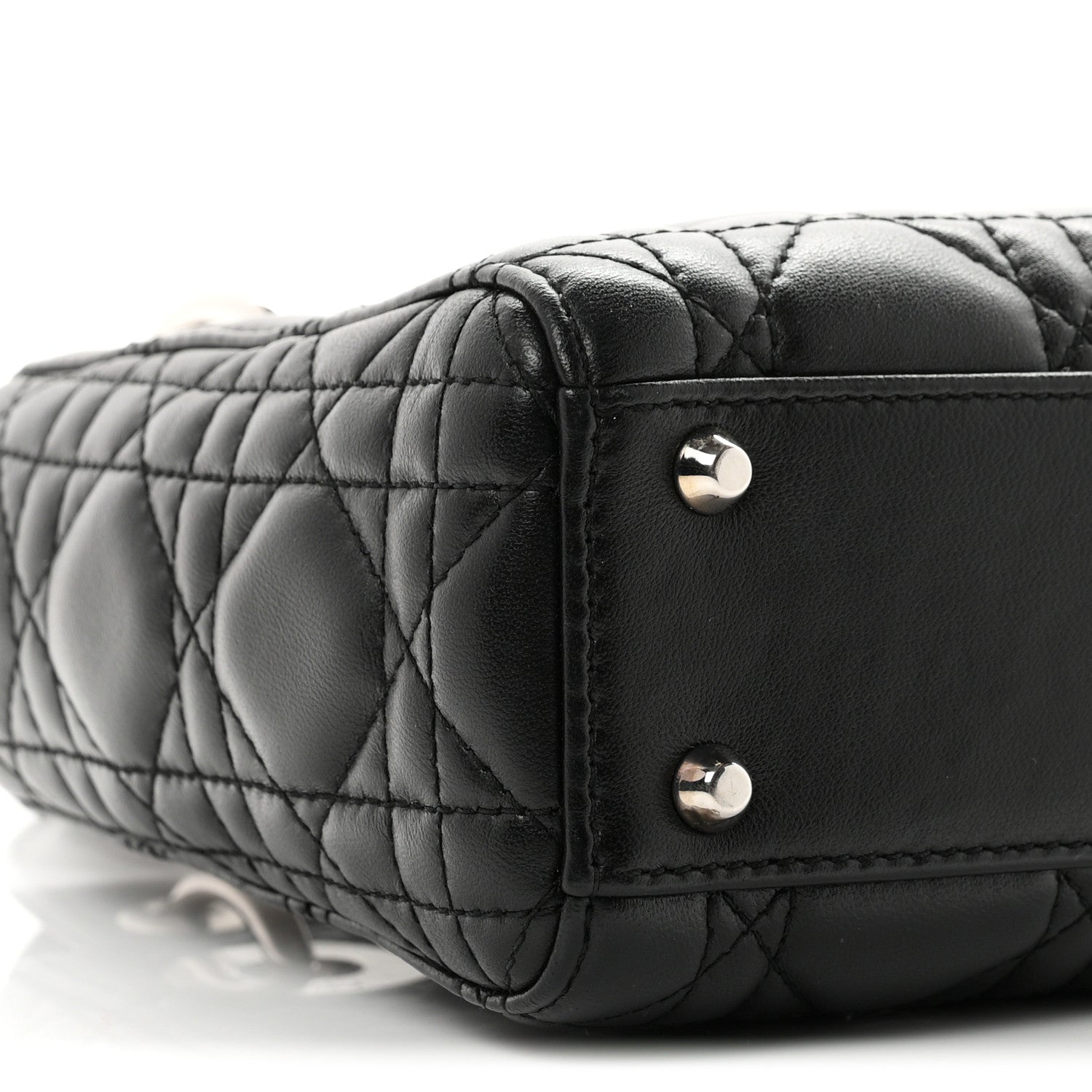 Christian Dior Lambskin Cannage Mini Lady Dior Black 9 of 10