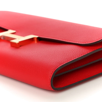 Hermes Evercolor Constance Long Wallet Rouge De Coeur 9 of 10
