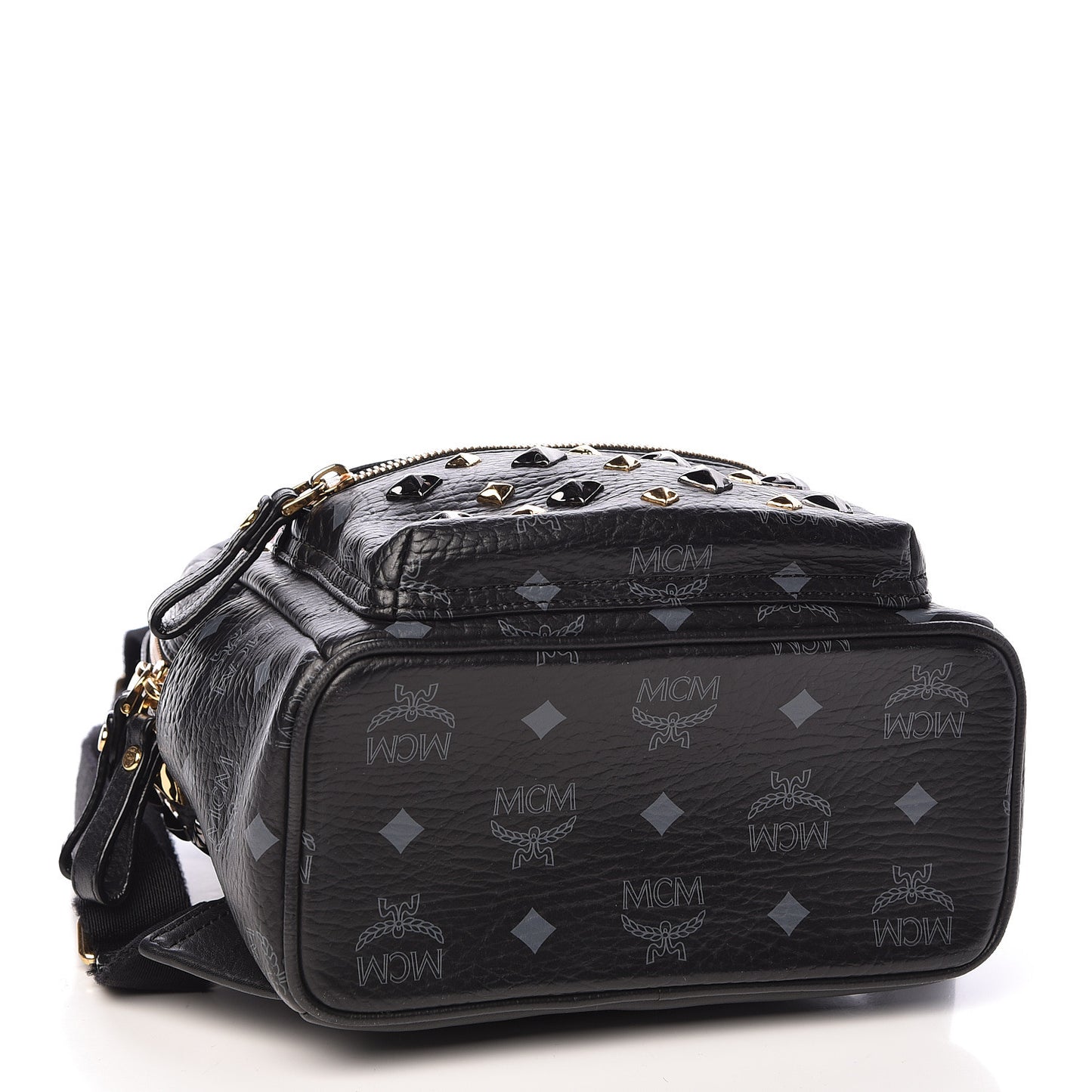 Visetos Bi-Color Studded Mini Stark Backpack Black Scooter Red