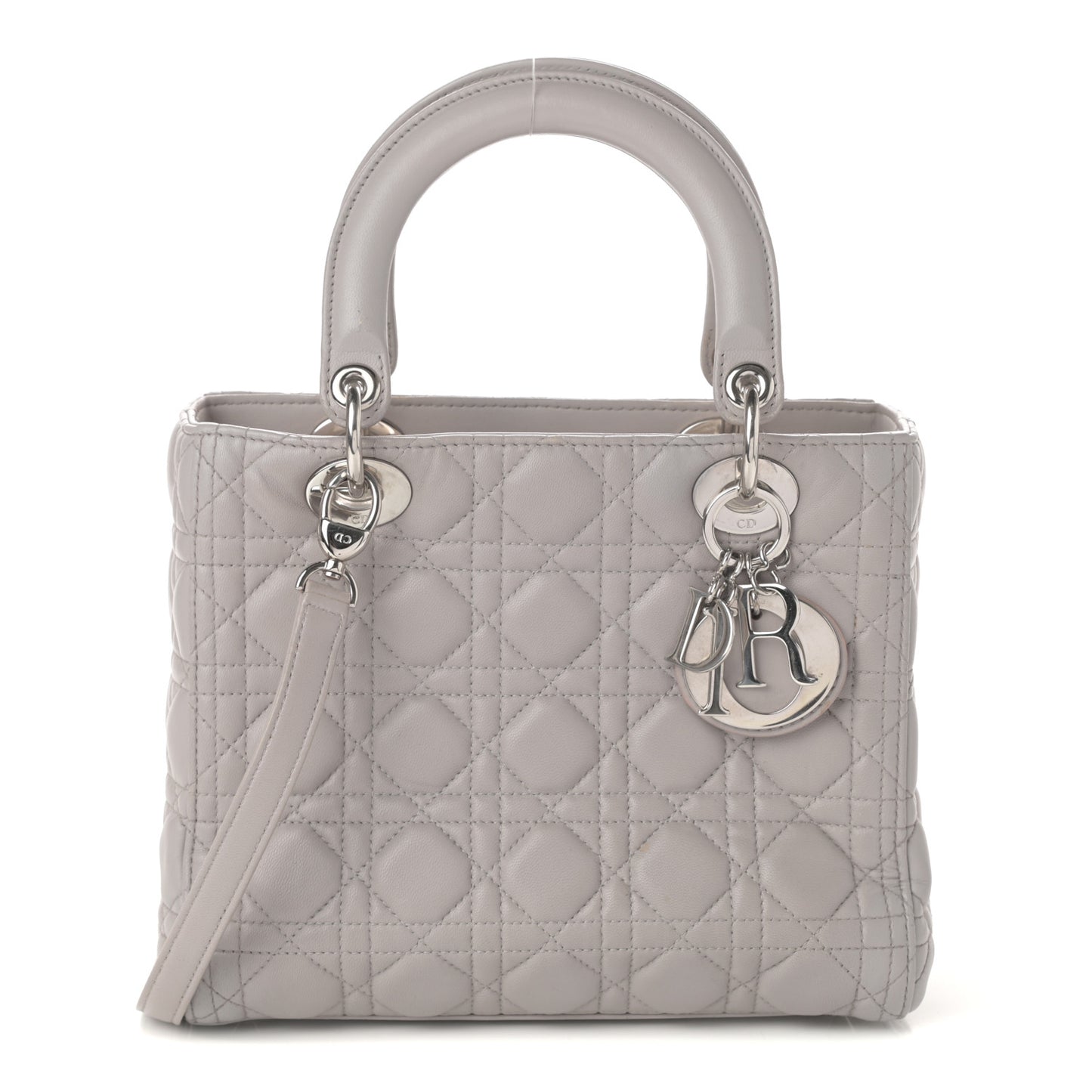 Lambskin Cannage Medium Lady Dior Grey