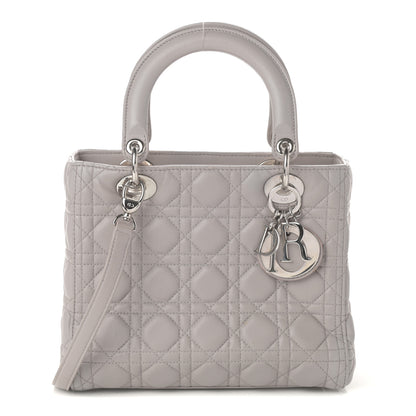 Christian Dior Lambskin Cannage Medium Lady Dior Grey 1 of 9