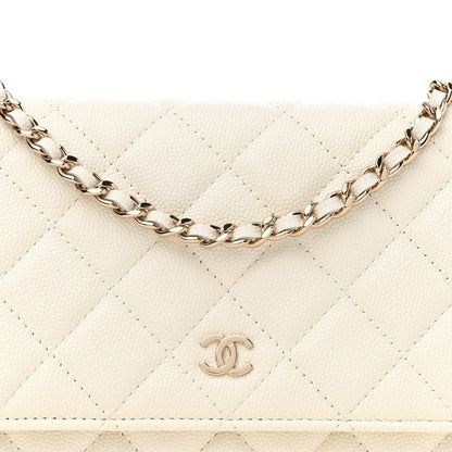 Chanel Caviar Quilted Wallet On Chain WOC White 8 of 12