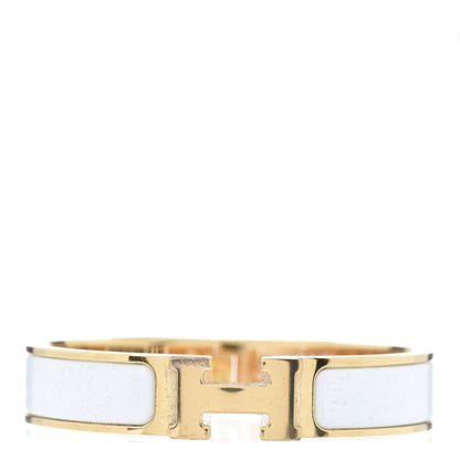 Hermes Enamel Narrow Clic Clac H Bracelet PM White 1 of 4