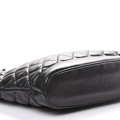 Chanel Lambskin Quilted Shopper Tote Black 8 of 9