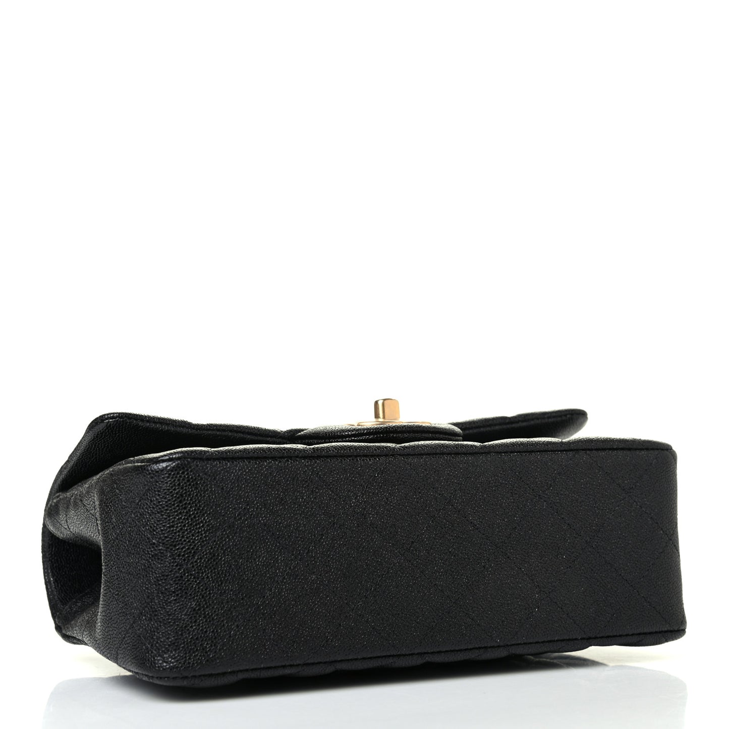 Caviar Quilted Mini Top Handle Rectangular Flap Black