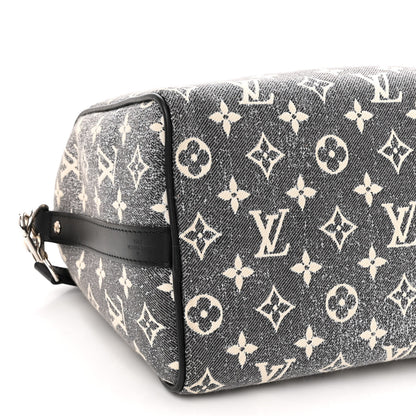 Louis Vuitton Denim Monogram Jacquard Speedy Bandouliere 25 Black 9 of 10