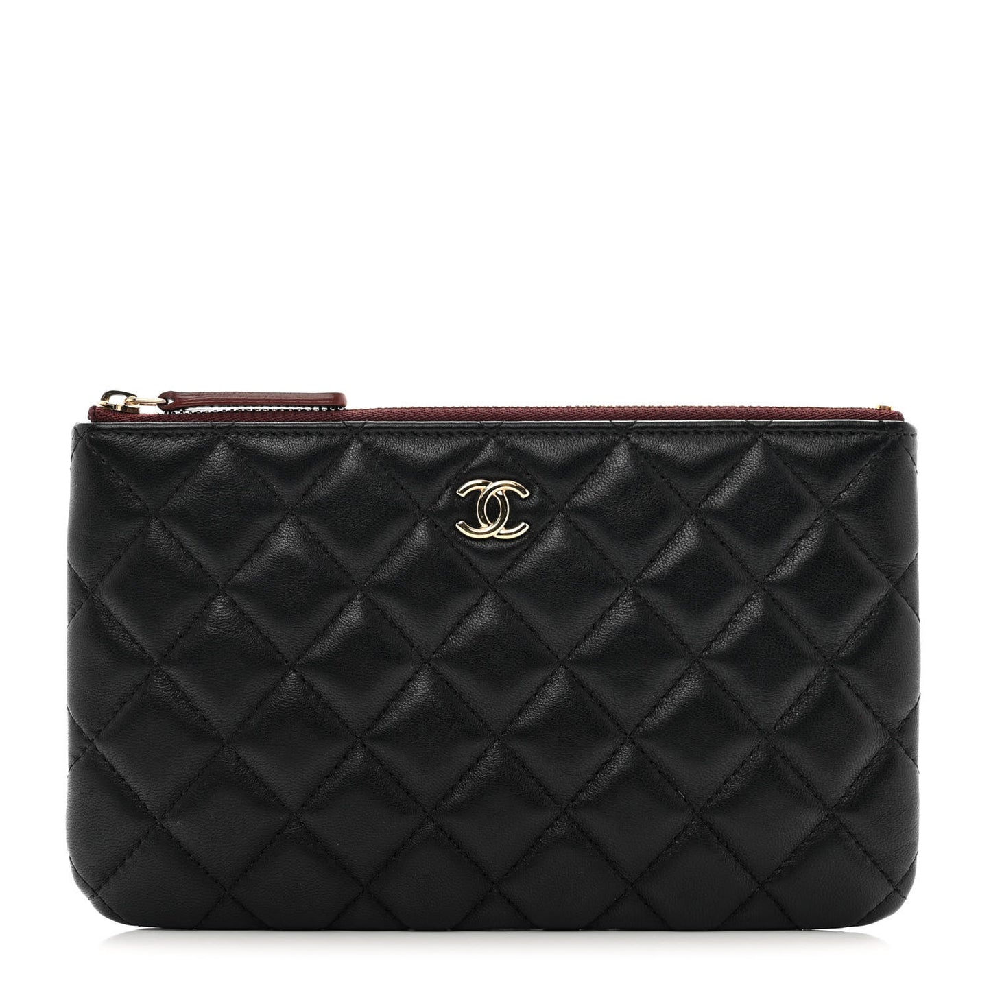 Lambskin Quilted Cosmetic Case Black