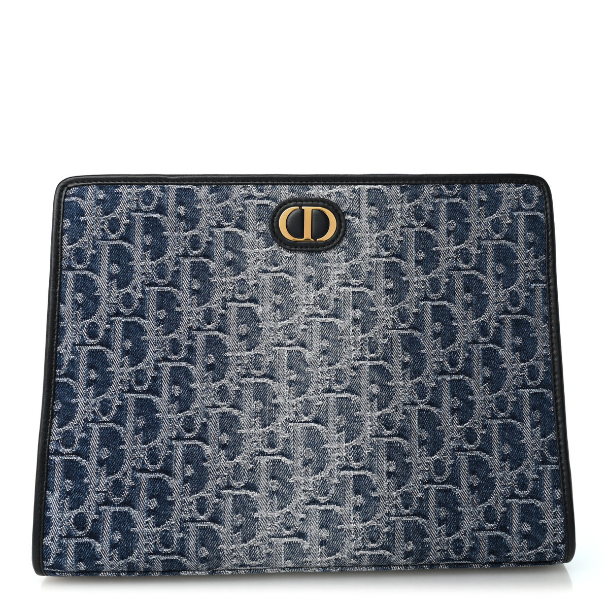 Denim Jacquard Oblique 30 Montaigne Dea Pouch  Blue
