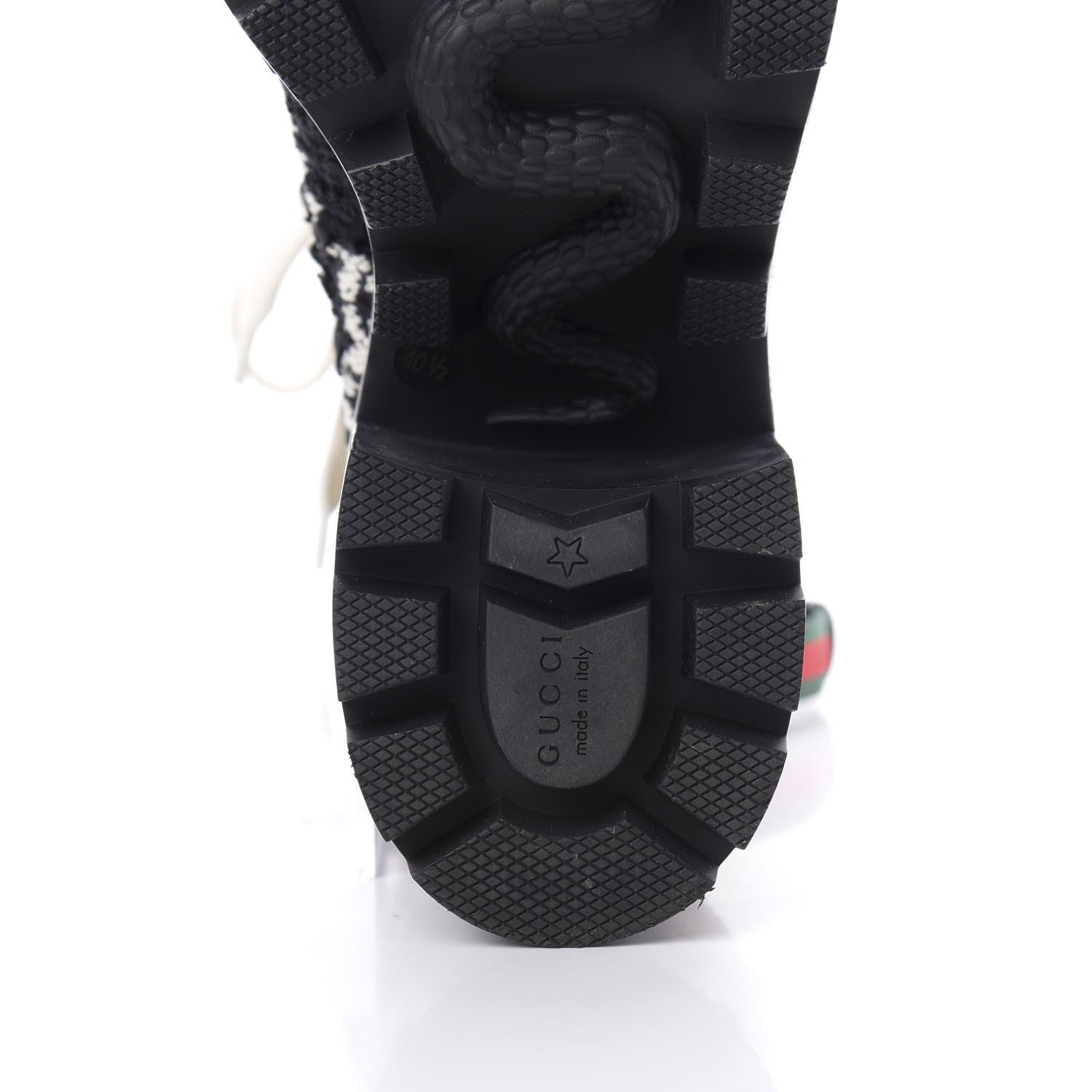 Gucci Tweed GG Monogram Lace Up Combat Ankle Boots 40.5 Black 8 of 12