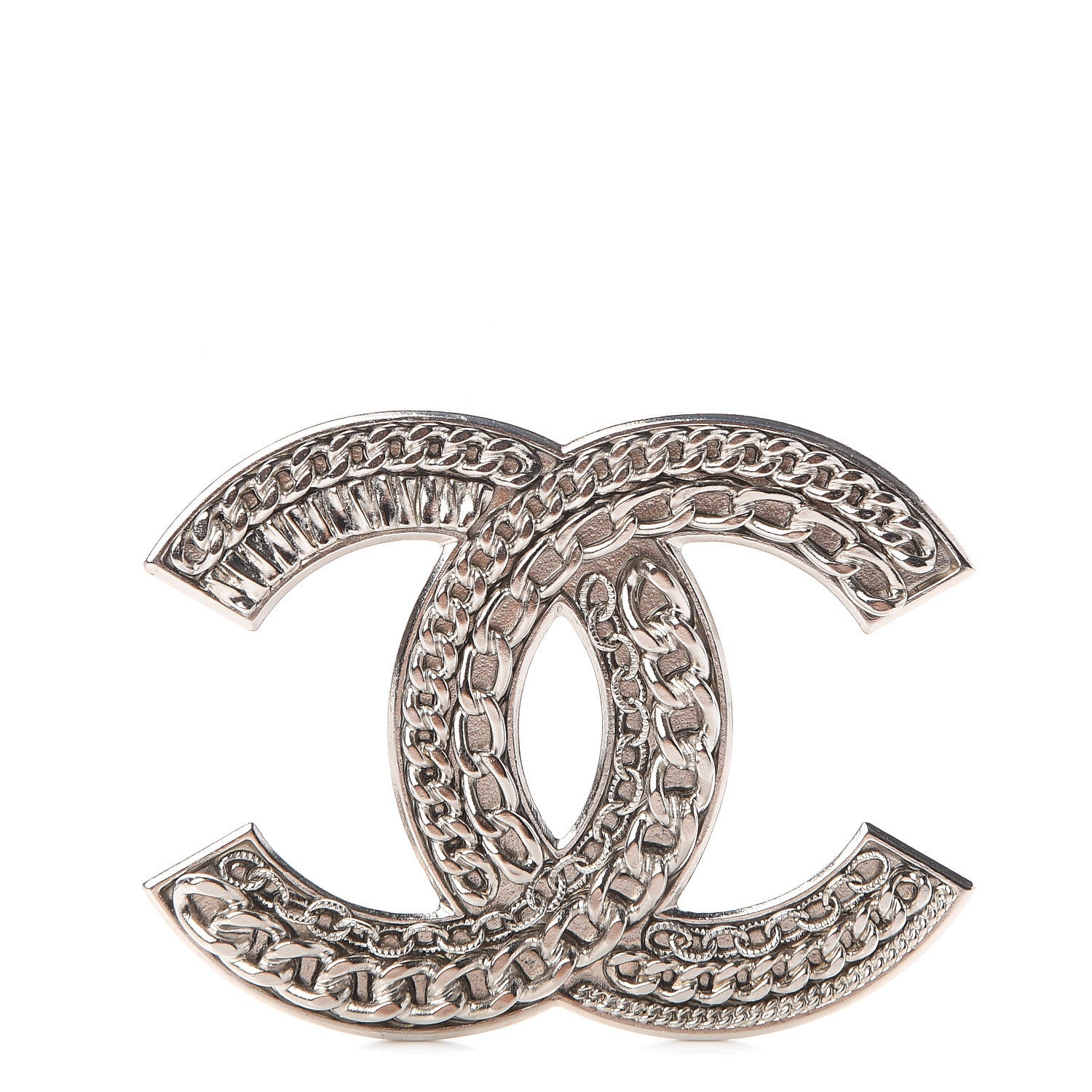 Chanel Chain CC Large Brooch Silver 1 of 3