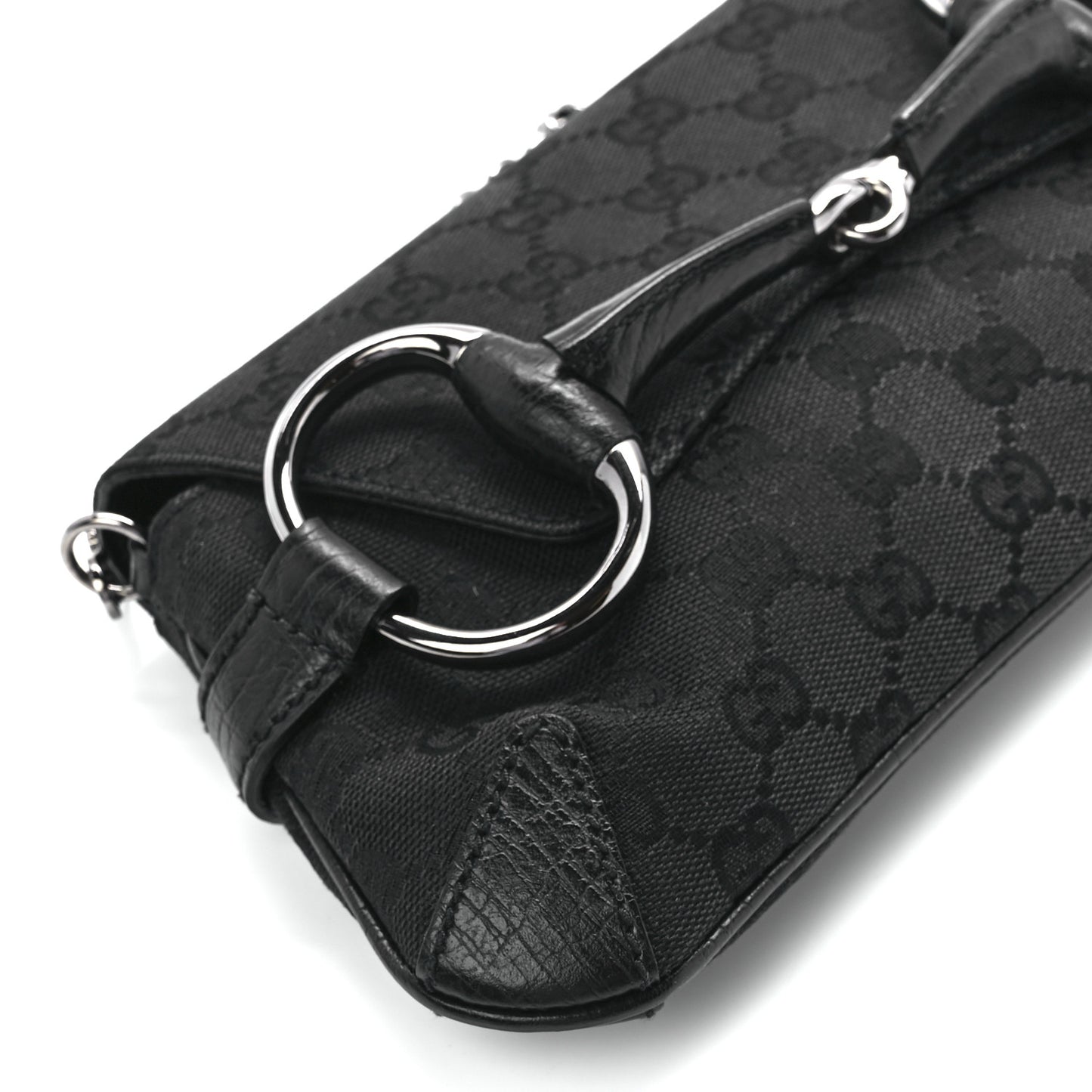 Monogram Horsebit Chain Clutch Black