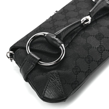 Gucci Monogram Horsebit Chain Clutch Black 10 of 11
