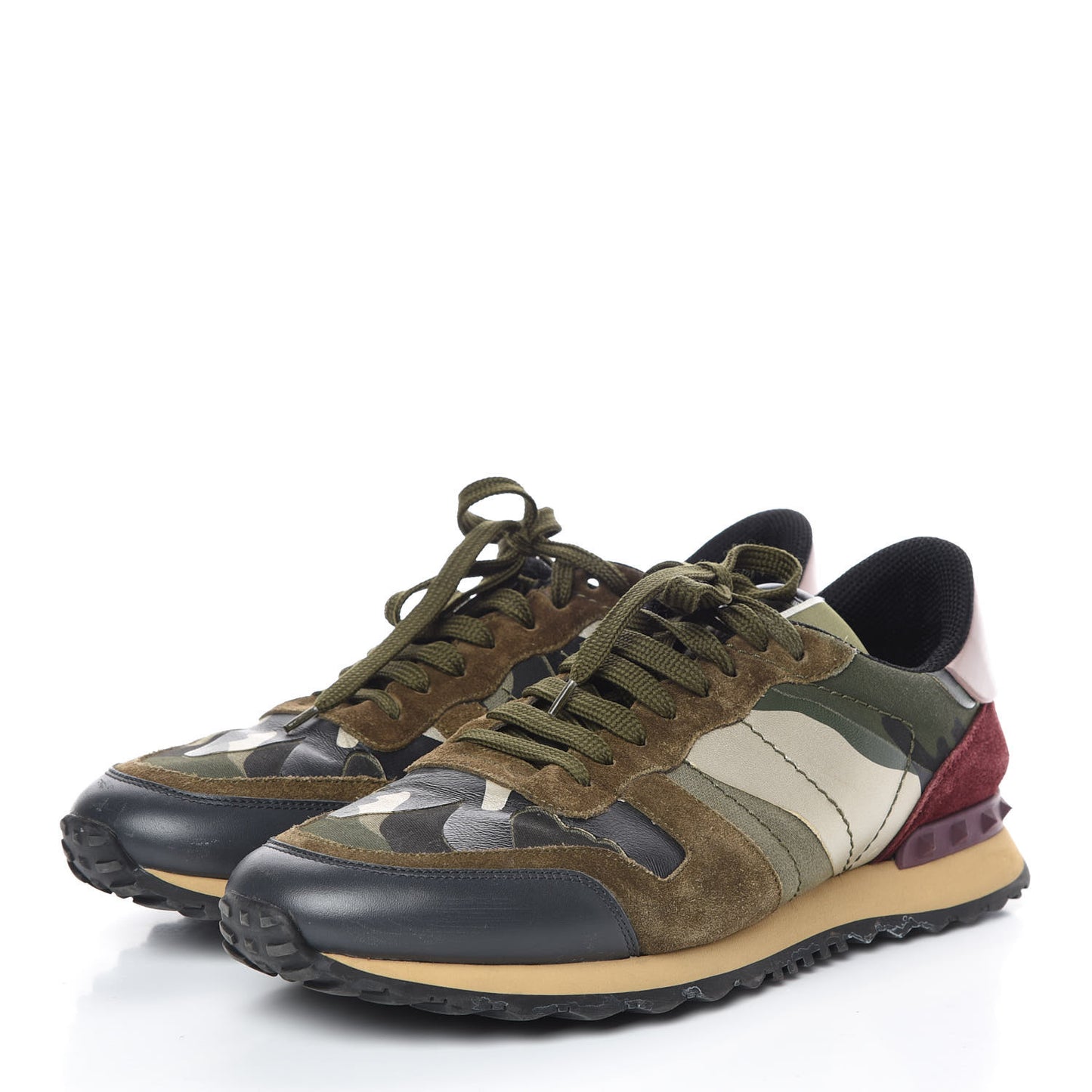 Nappa Suede Camouflage Mens Rockrunner Sneakers 44 Military Green
