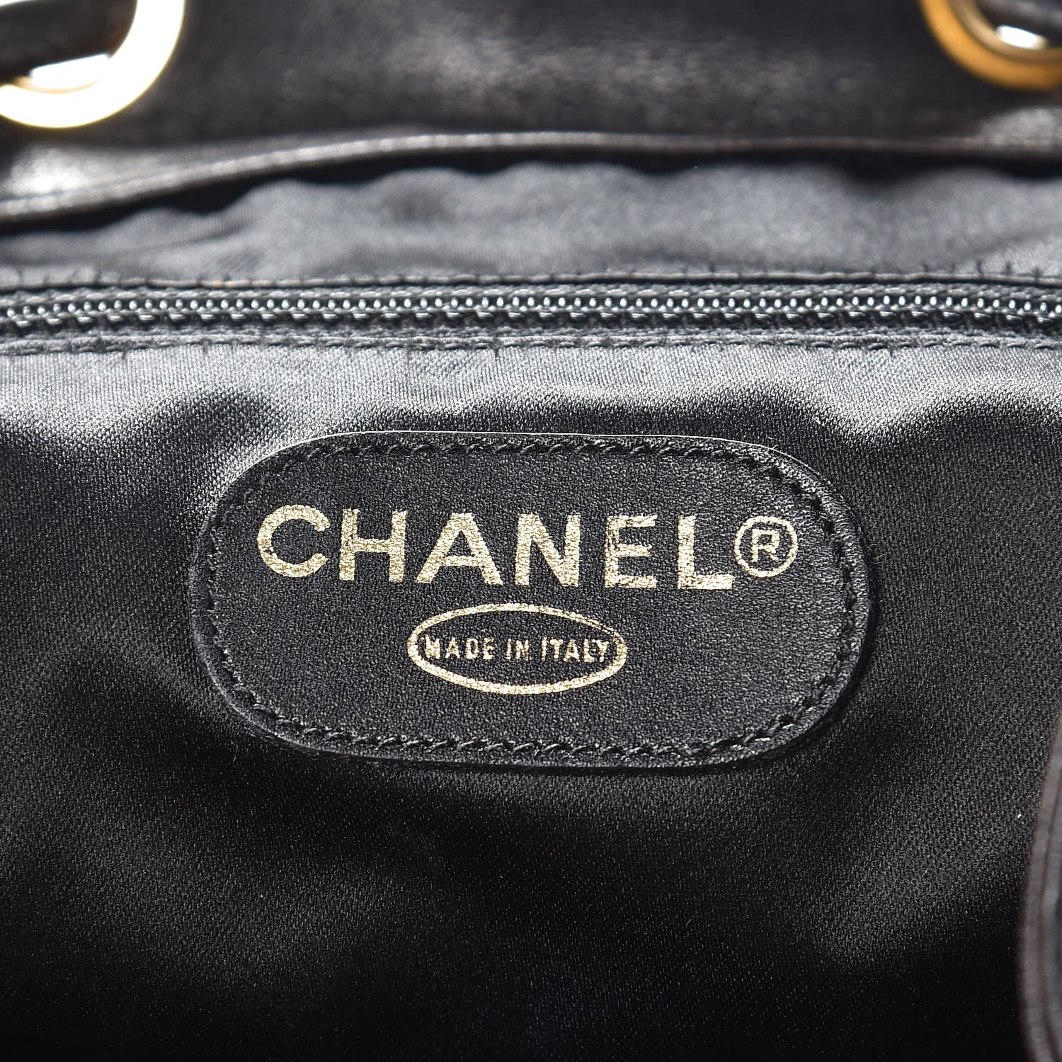 Chanel Lambskin Quilted Drawstring Backpack Black 6 of 10