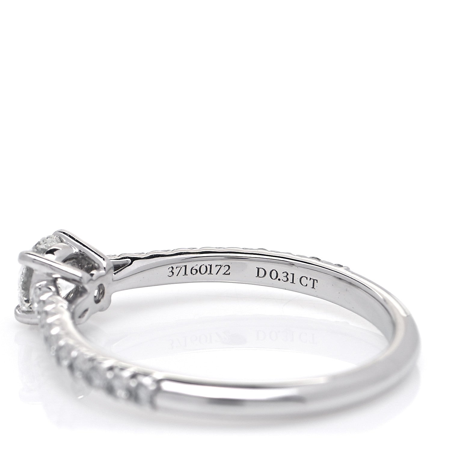 Tiffany Platinum Diamond .31ct Novo Engagement Ring 50 5.5 5 of 7