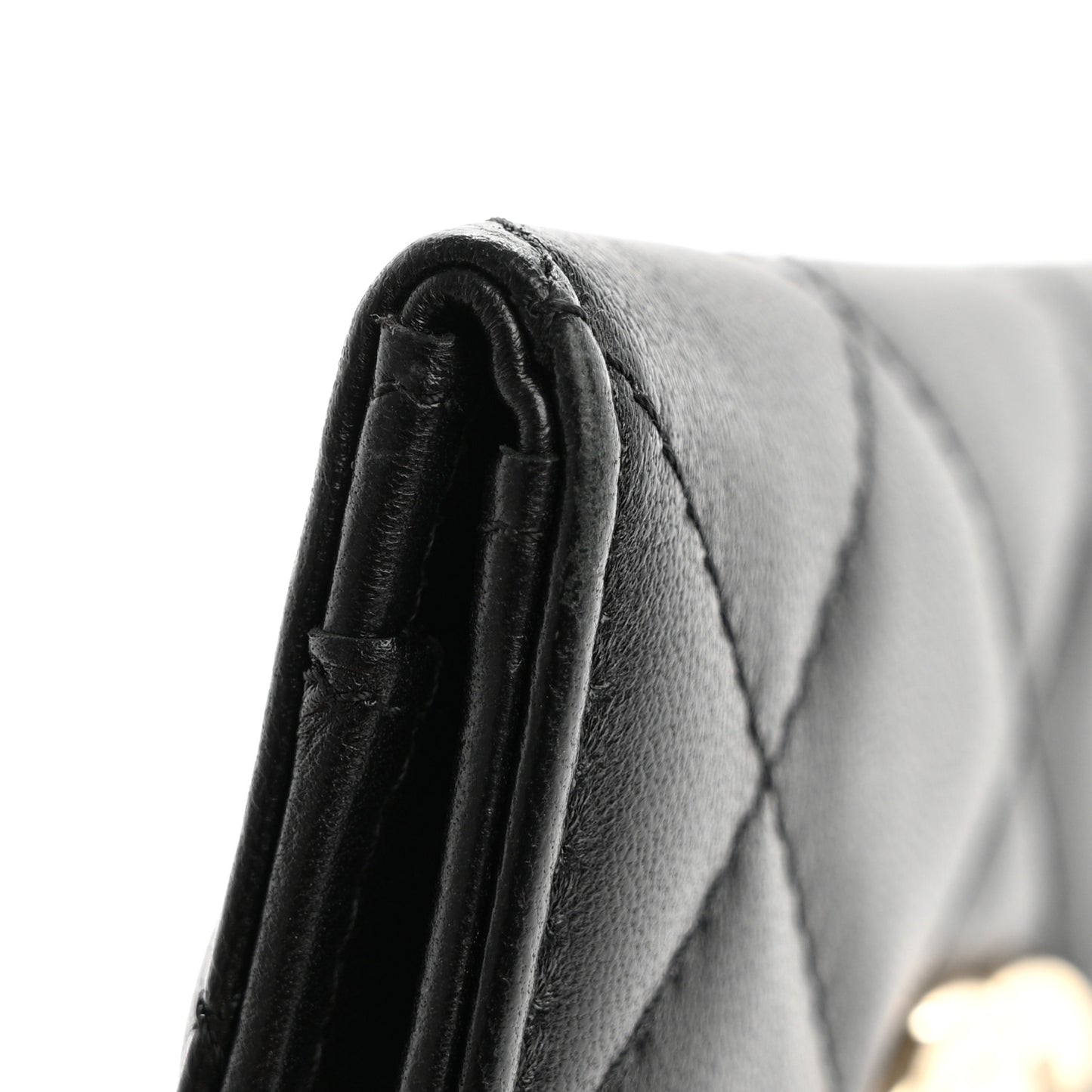 Lambskin Quilted Flap Waist Bag Insert Black