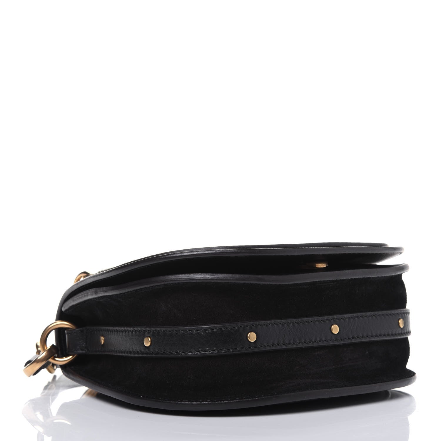 Chloe Calfskin Suede Small Nile Bracelet Bag Black 4 of 23