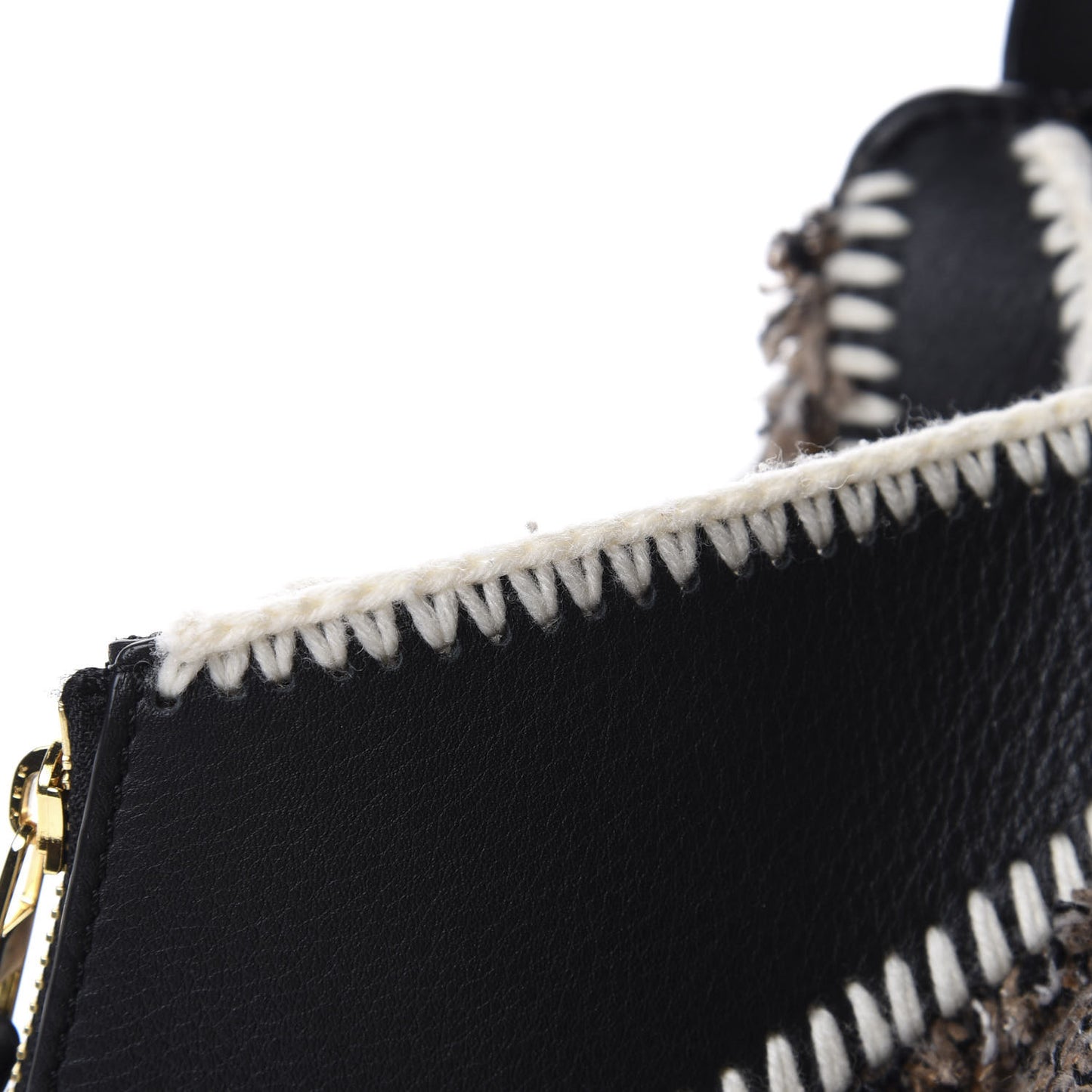 Calfskin Tweed Small Hammock Shoulder Bag Tan Black