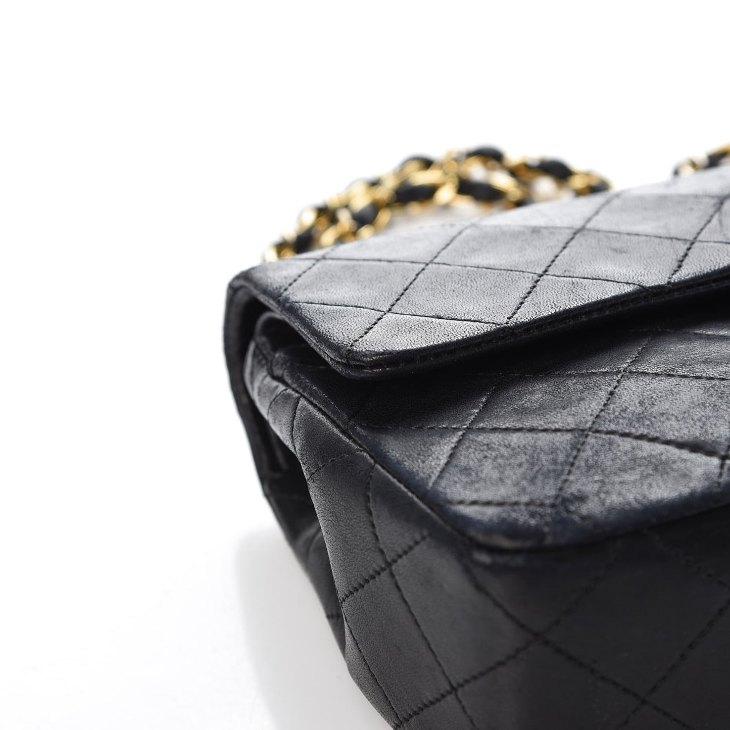 Lambskin Quilted Small Double Flap Black