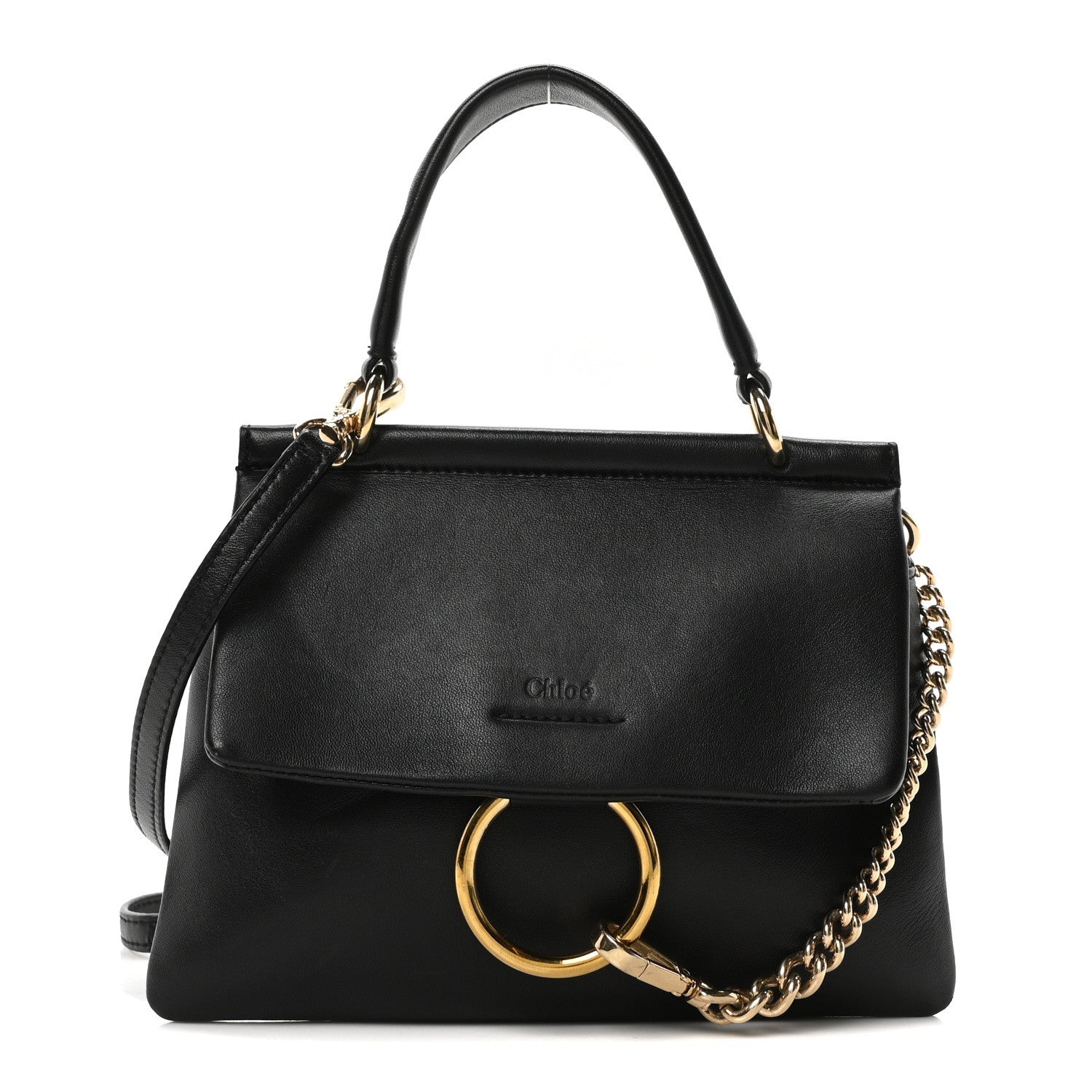 Chloe Lambskin Small Faye Top Handle Bag Black 1 of 9