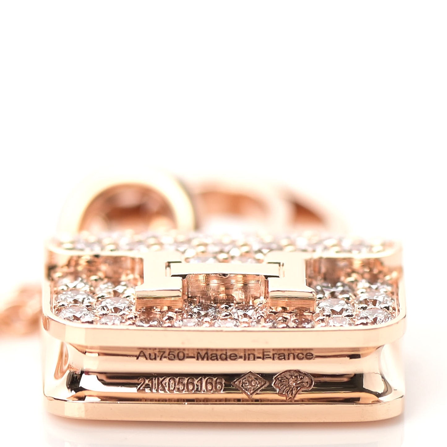 18K Rose Gold Diamond Constance Amulettes Pendant Necklace