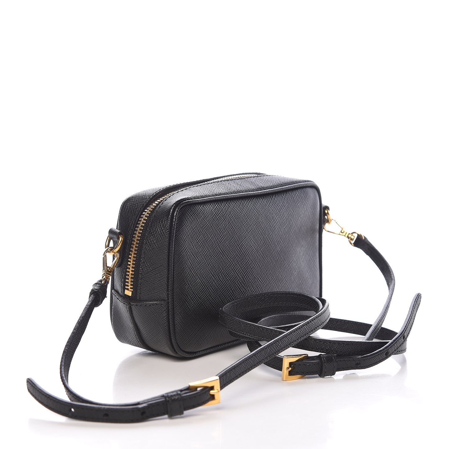 Saffiano Mini Camera Crossbody Bag Black