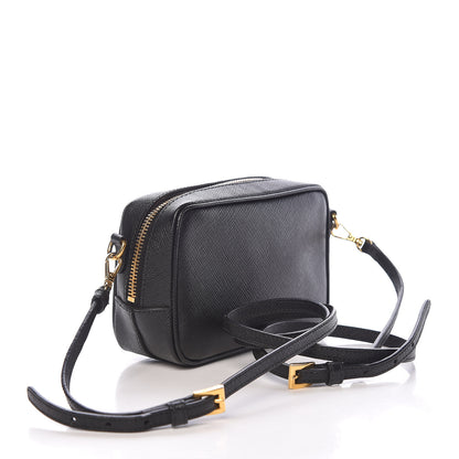 Prada Saffiano Mini Camera Crossbody Bag Black 3 of 14