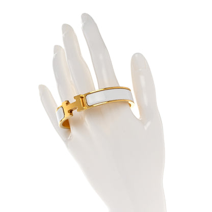 Hermes Enamel Narrow Clic Clac H Bracelet GM White 2 of 4