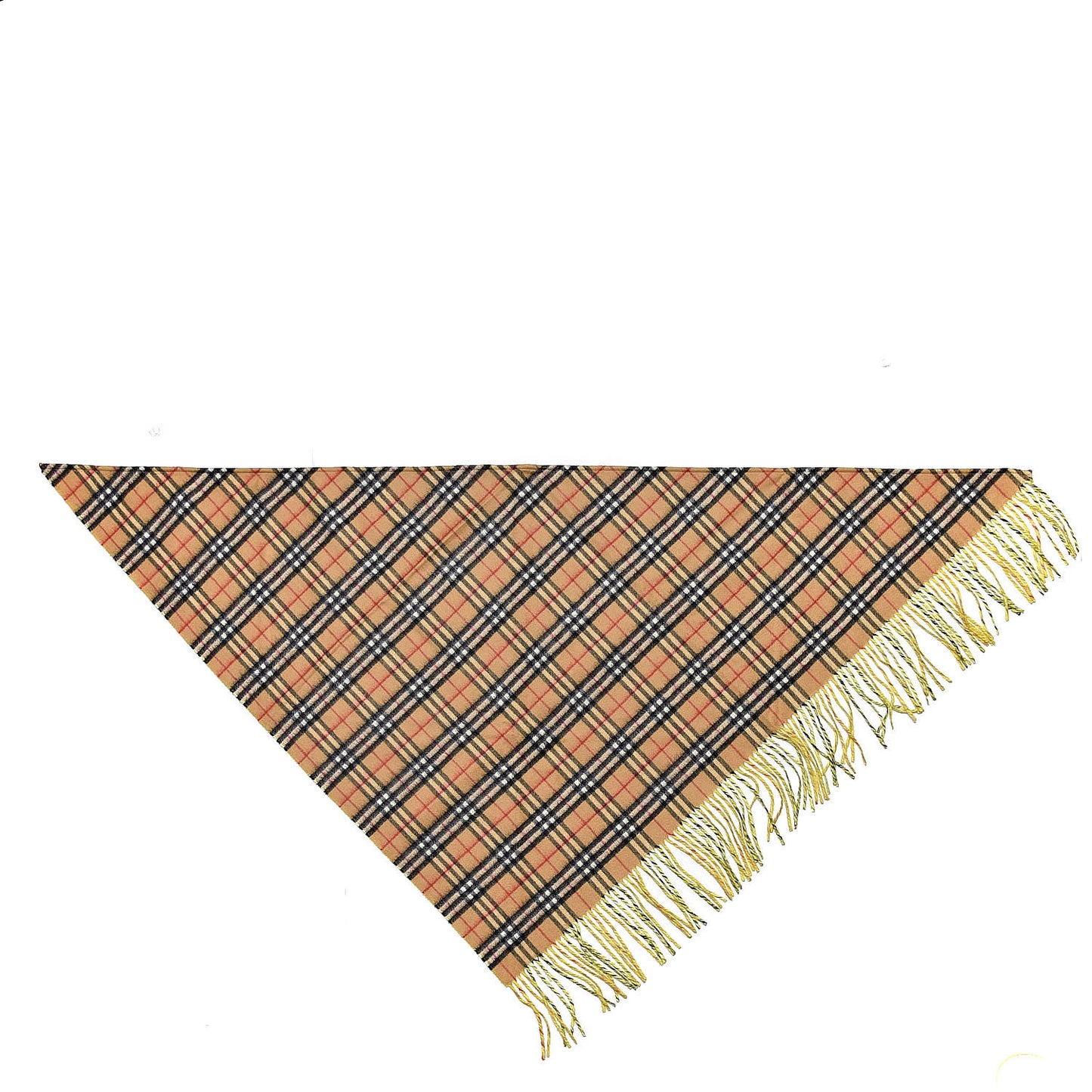 Cashmere Fluorescent Vintage Check Bandana Scarf Bright Lemon