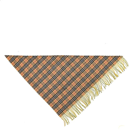 Burberry Cashmere Fluorescent Vintage Check Bandana Scarf Bright Lemon 1 of 3