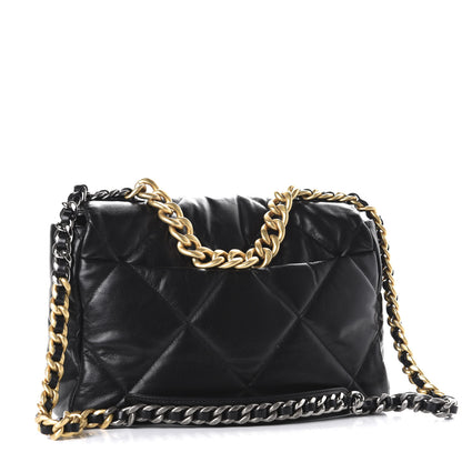 Chanel Goatskin Quilted Large 19 Flap Black 3 of 10