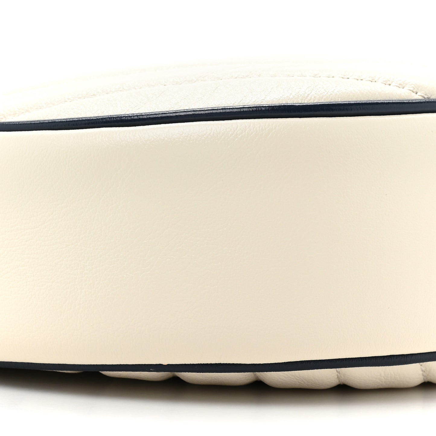 Azalea Calfskin Matelasse Diagonal Mini Torchon GG Marmont Round Shoulder Bag Mystic White Blue Agata