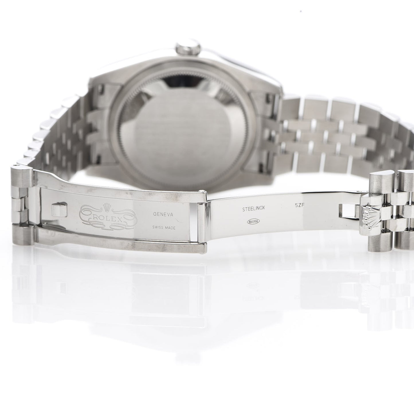 Stainless Steel 18K White Gold Diamond 36mm Oyster Perpetual Datejust Watch Silver Flowers 118244