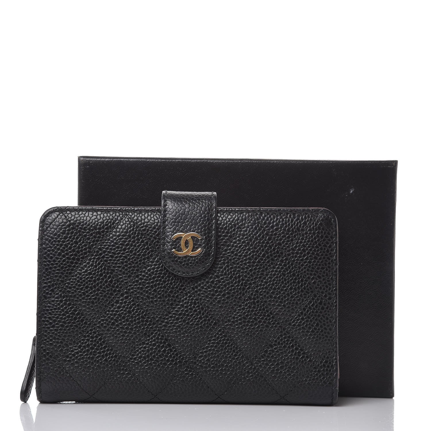 Chanel Caviar Quilted Zipped Pocket Wallet Black 9 of 9