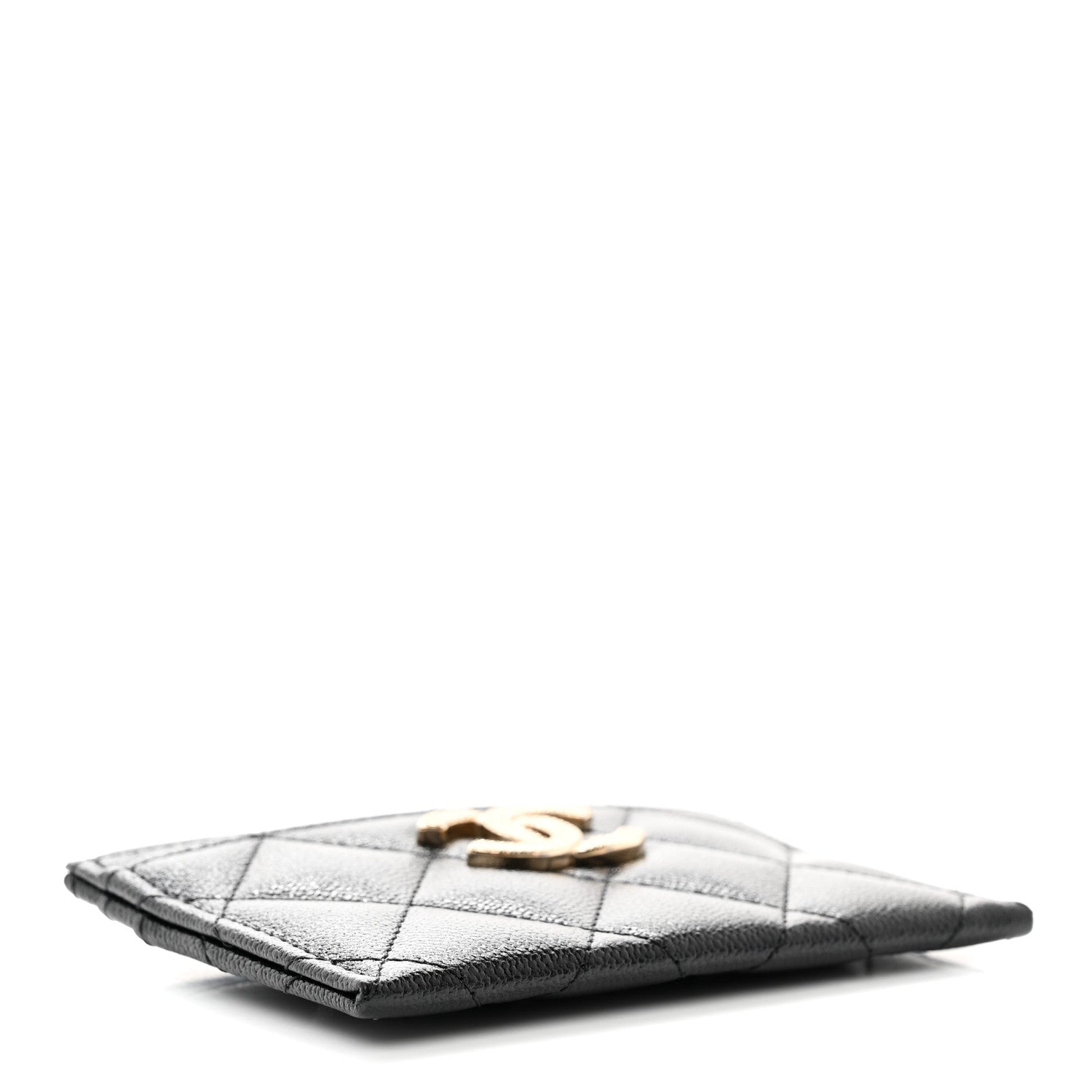 Chanel Caviar Quilted Studded CC Card Holder Black 4 of 8