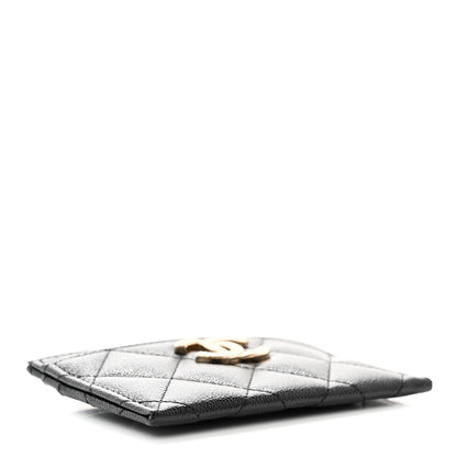 Chanel Caviar Quilted Studded CC Card Holder Black 4 of 8
