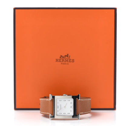 Hermes Stainless Steel Epsom 26mm Heure H Hour Quartz Watch Gold 5 of 5