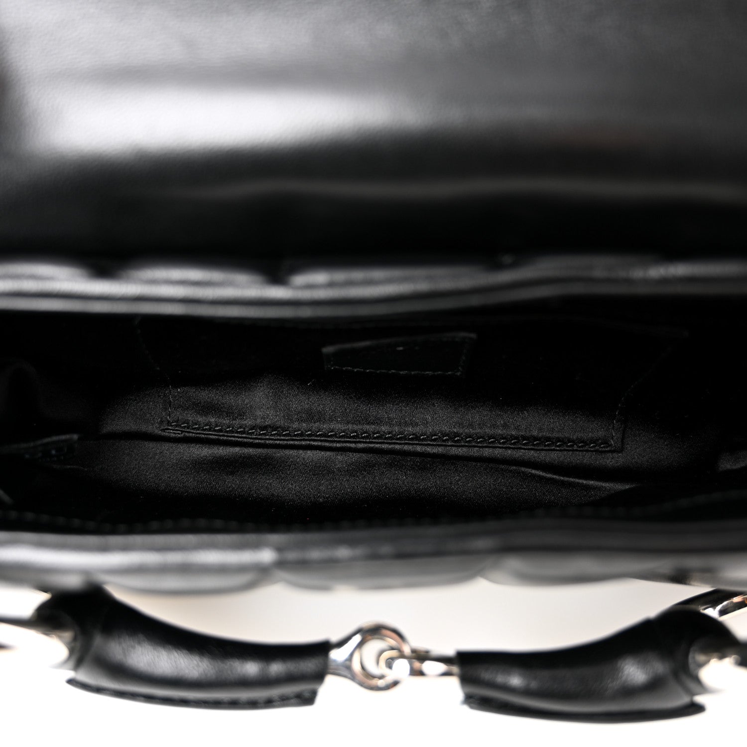 Gucci Nappa Vertical Matelasse Small Maxi Horsebit Chain Shoulder Bag Black 5 of 11