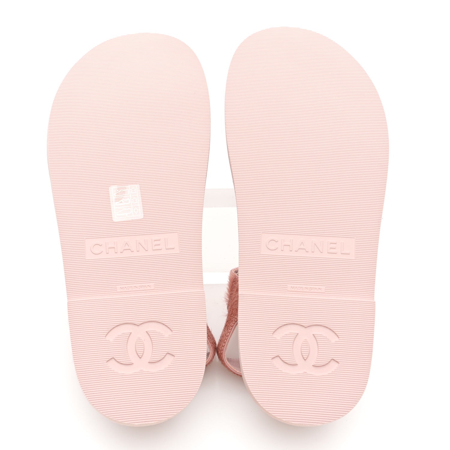 Chanel Calfskin Hair Suede Shearling Dad Sandals 39.5 Light Pink 5 of 8