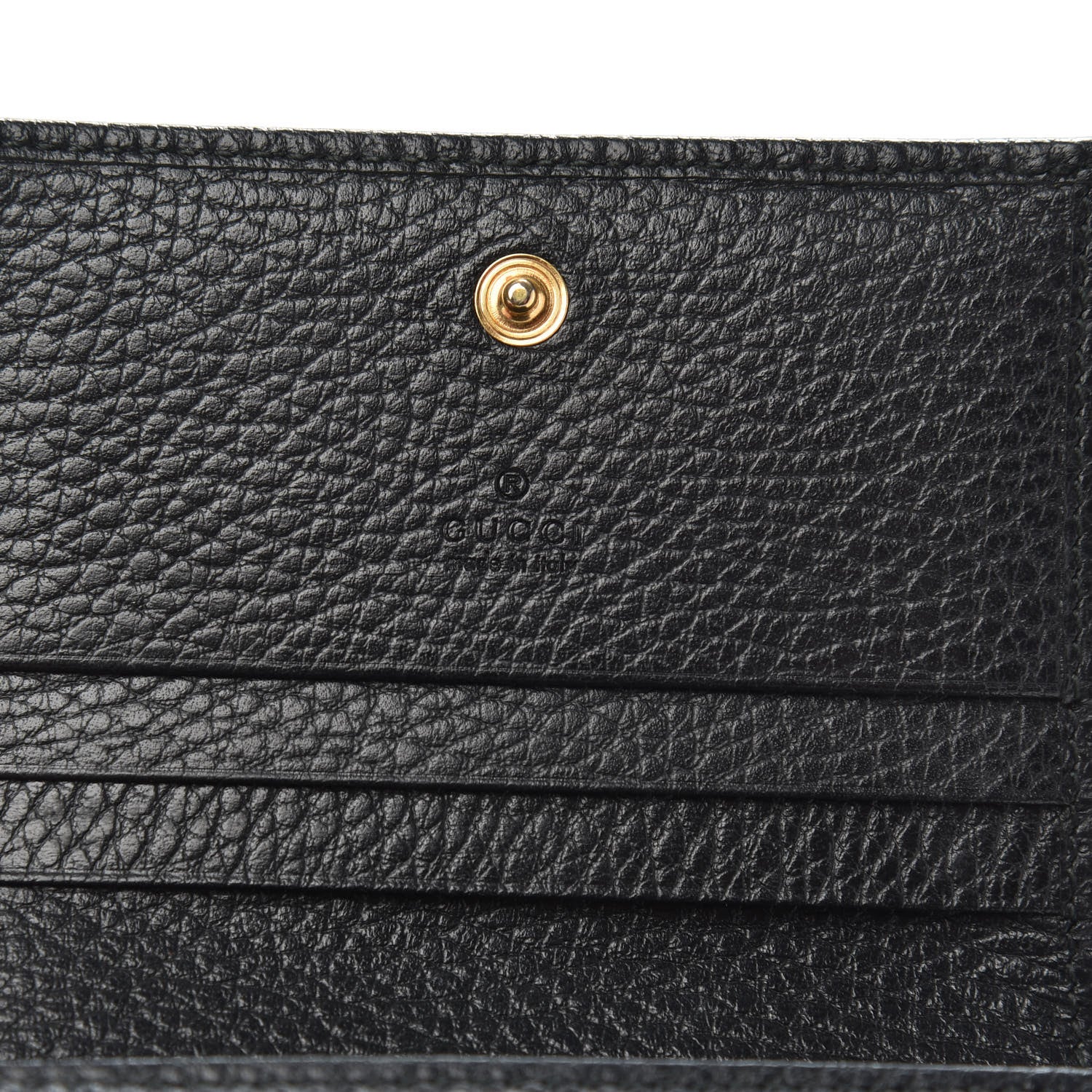 Gucci Pebbled Calfskin GG Marmont Card Case Black 6 of 10