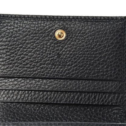 Gucci Pebbled Calfskin GG Marmont Card Case Black 6 of 10