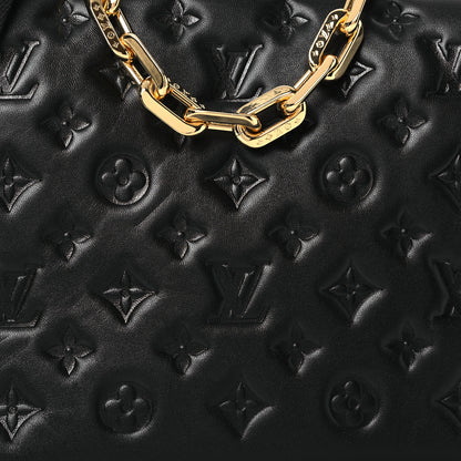Louis Vuitton Lambskin Embossed Monogram Coussin PM Black 7 of 10