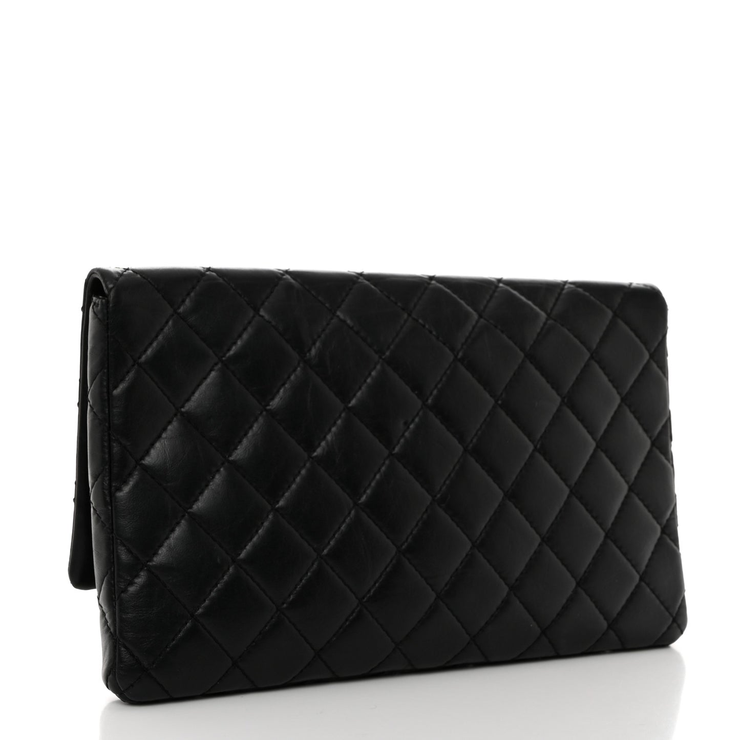 Aged Calfskin Quilted Reissue 2.55 Clutch Black