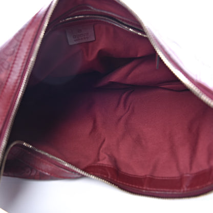 Gucci Calfskin Horsebit Embossed Glam Hobo Burgundy 7 of 10