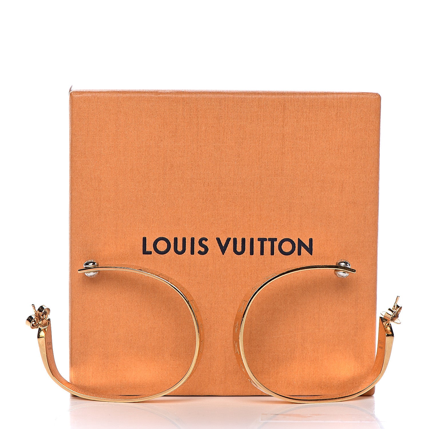 Louis Vuitton Nanogram Hoop Earrings Gold 6 of 6