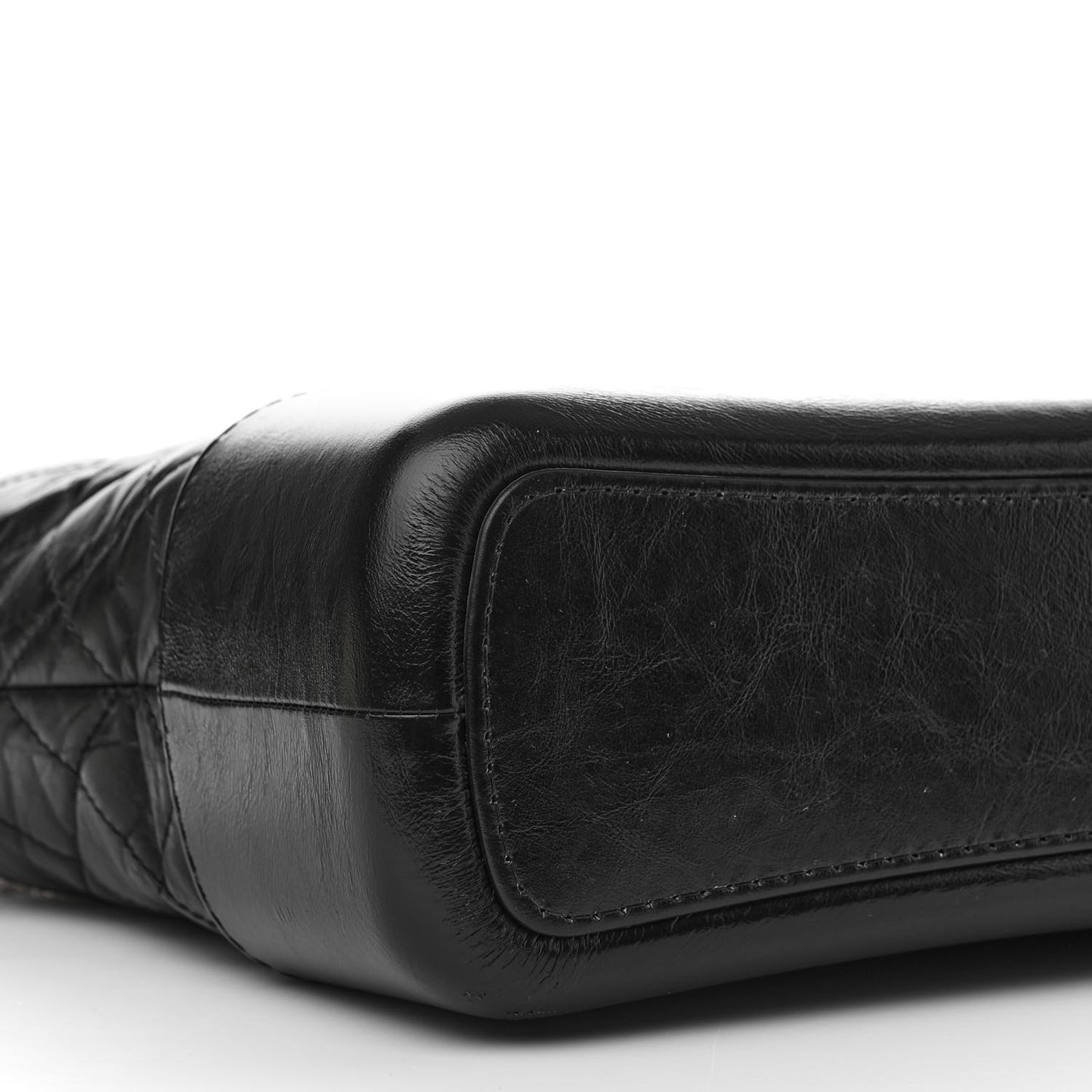 Aged Calfskin Quilted Medium Gabrielle Hobo Black