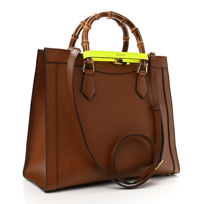 Gucci Wonka Grain Calfskin Medium Diana Tote Bag Cuir Yellow Fluo 3 of 10